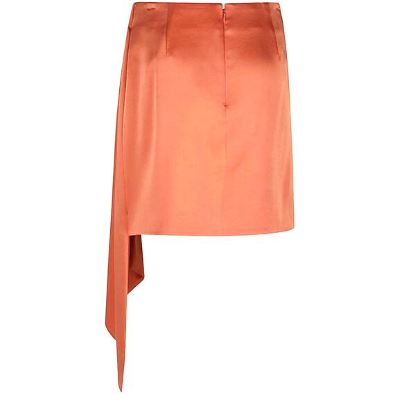 Jonathan SIMKHAI Mae Draped Satin Mini Skirt Coral Size 4 Ruched Cocktail NEW - Picture 5 of 11